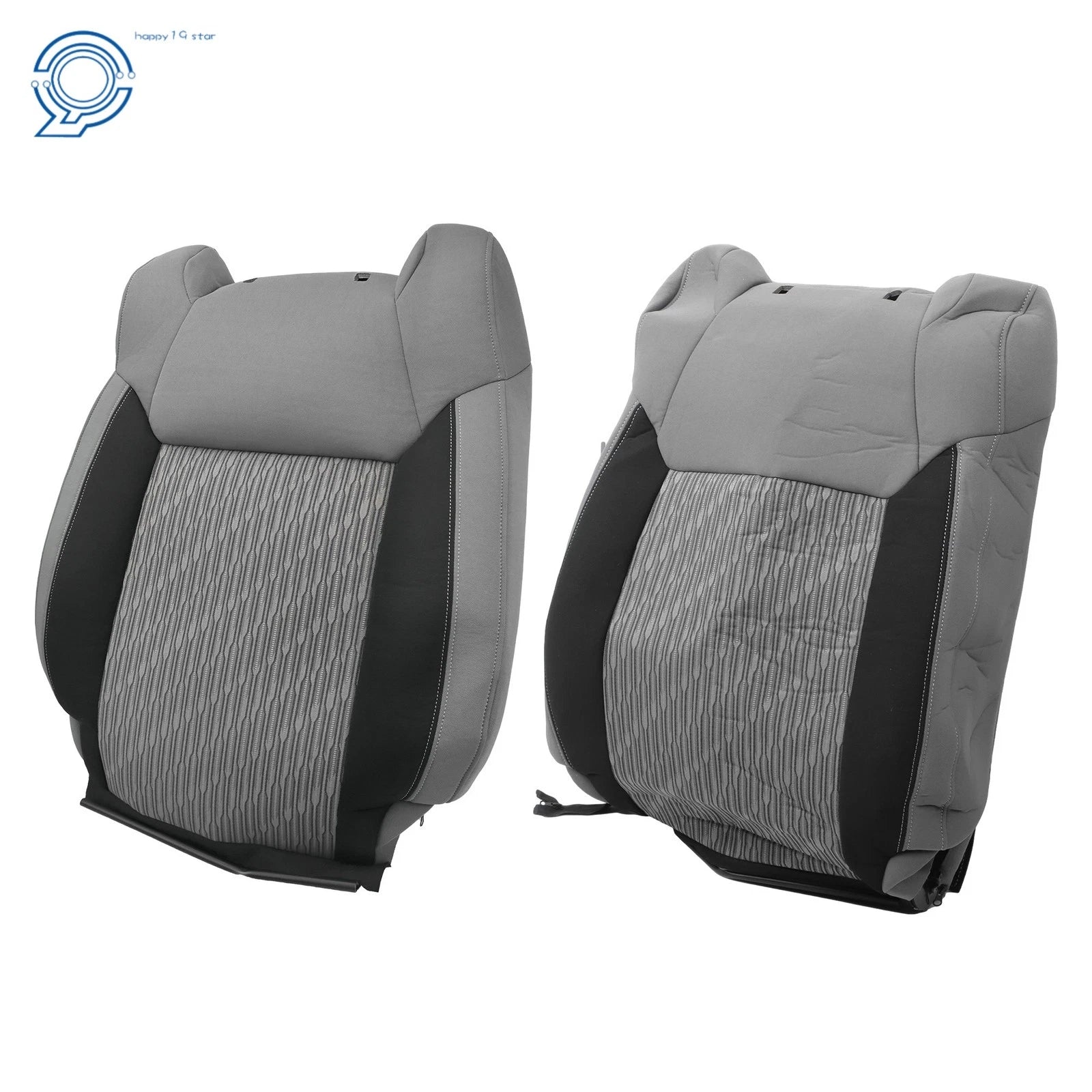 Set of 2 Seat Covers for Toyota Tundra (2014–2021) Cloth Gray/Black