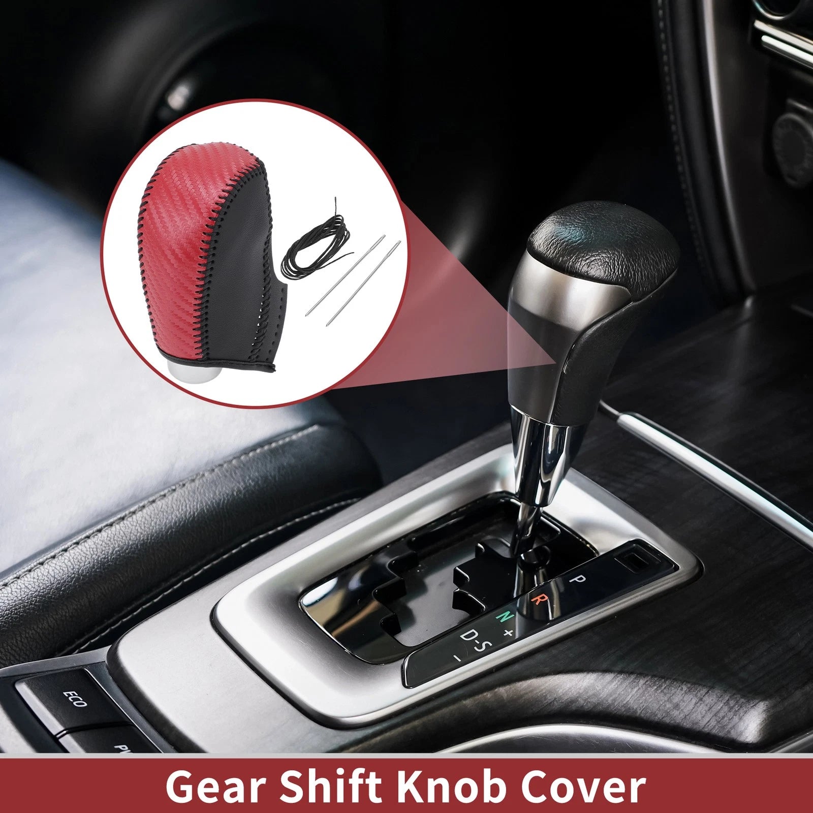 Gear Shift Knob Cover for Subaru Impreza (2012–2016) Red Carbon Fiber