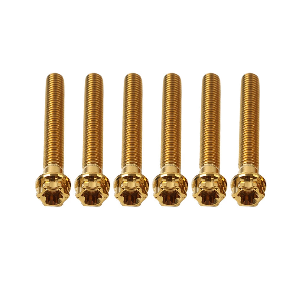 6X M10x45mm Titanium Torx Head Flange Screws for Motorcycle Bike