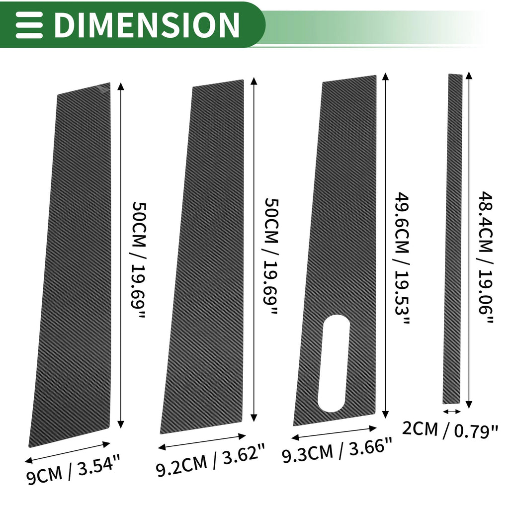 7 Pcs Door Pillar Window Trim for Ford Explorer (2011–2021) Black Carbon Fiber