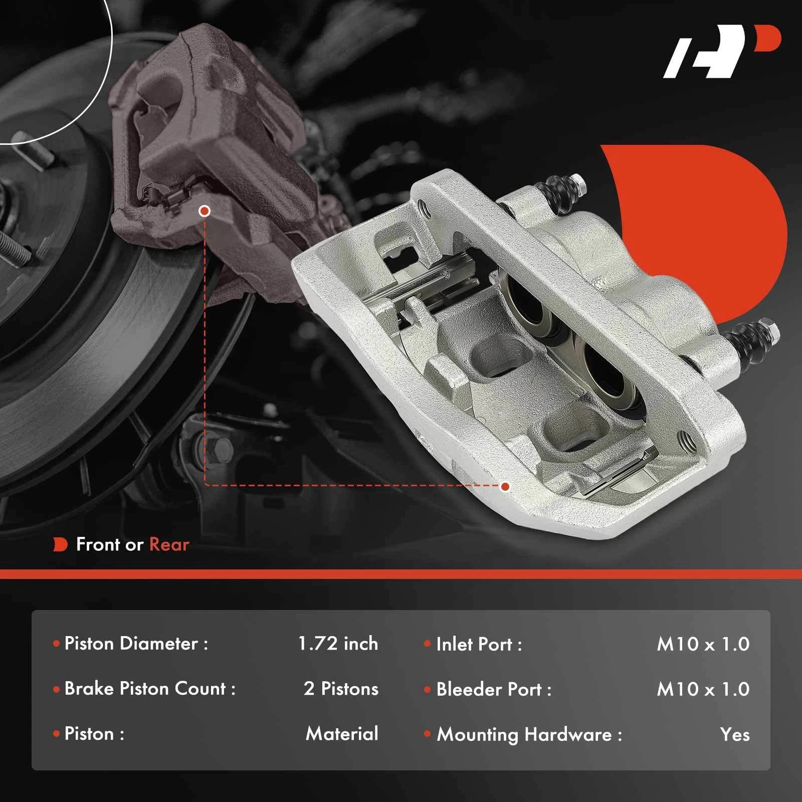 Pair Front or Rear Brake Caliper with Bracket for Ford F-450 Super Duty