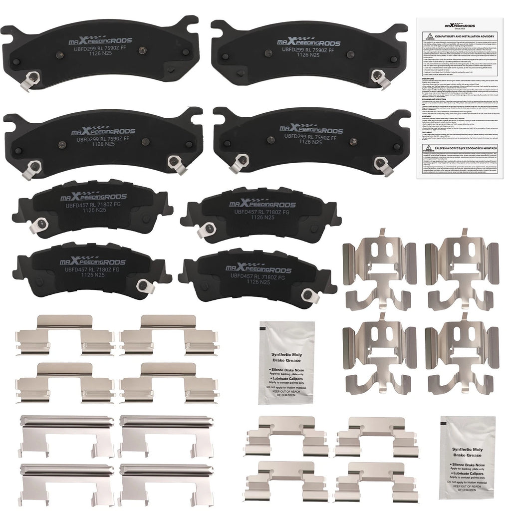 Front & Rear Ceramic Brake Pads for GMC Sierra 1500/Yukon (1999–2006)
