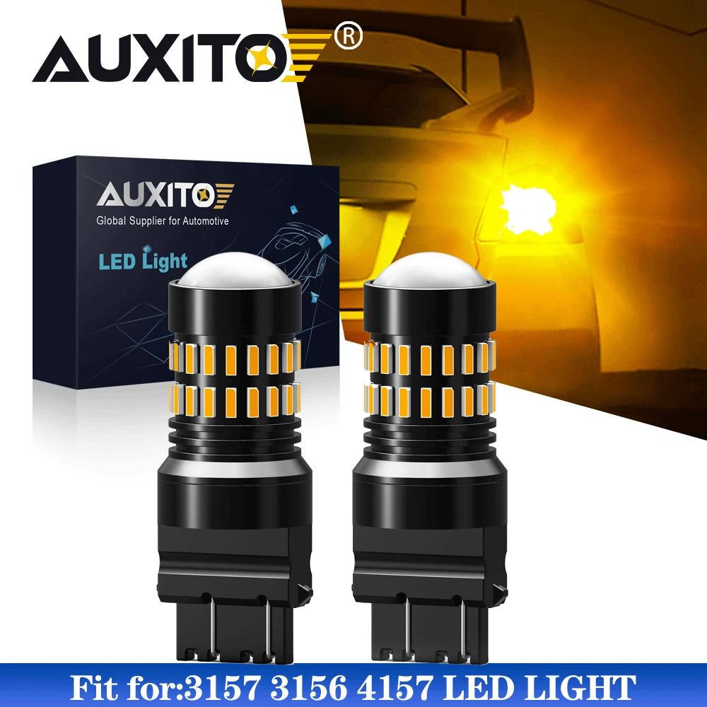 2X 3157 Yellow Amber LED Turn Signal Bulb for (4057 4157)