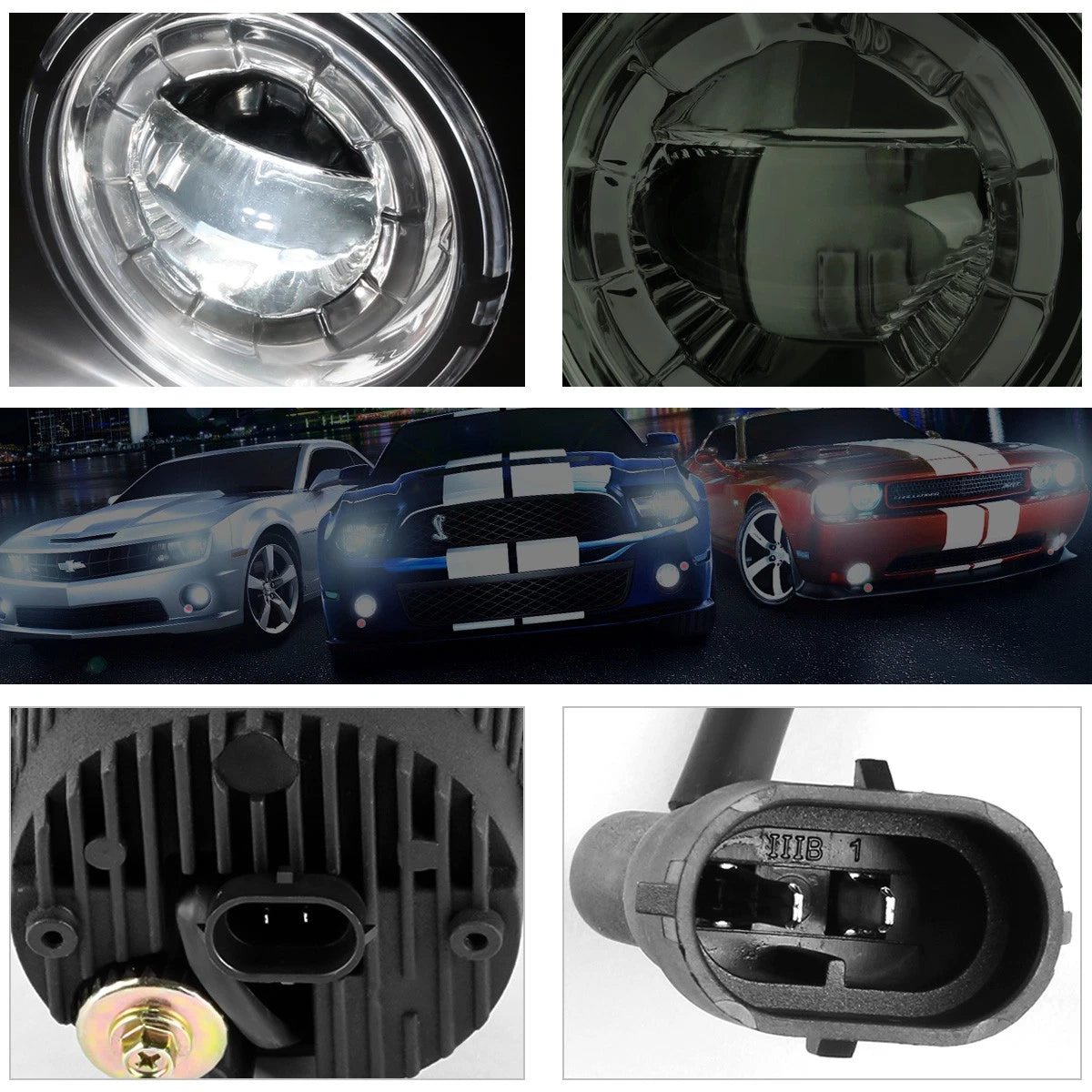 Smoked Lens LED Fog Lights for Civic (2013–2020) / Focus (2008–2011)