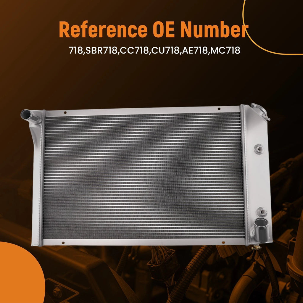 3 Row Aluminum Radiator for Chevy Corvette 5.7L 350ci V8 (1977–1982) AE718 AT
