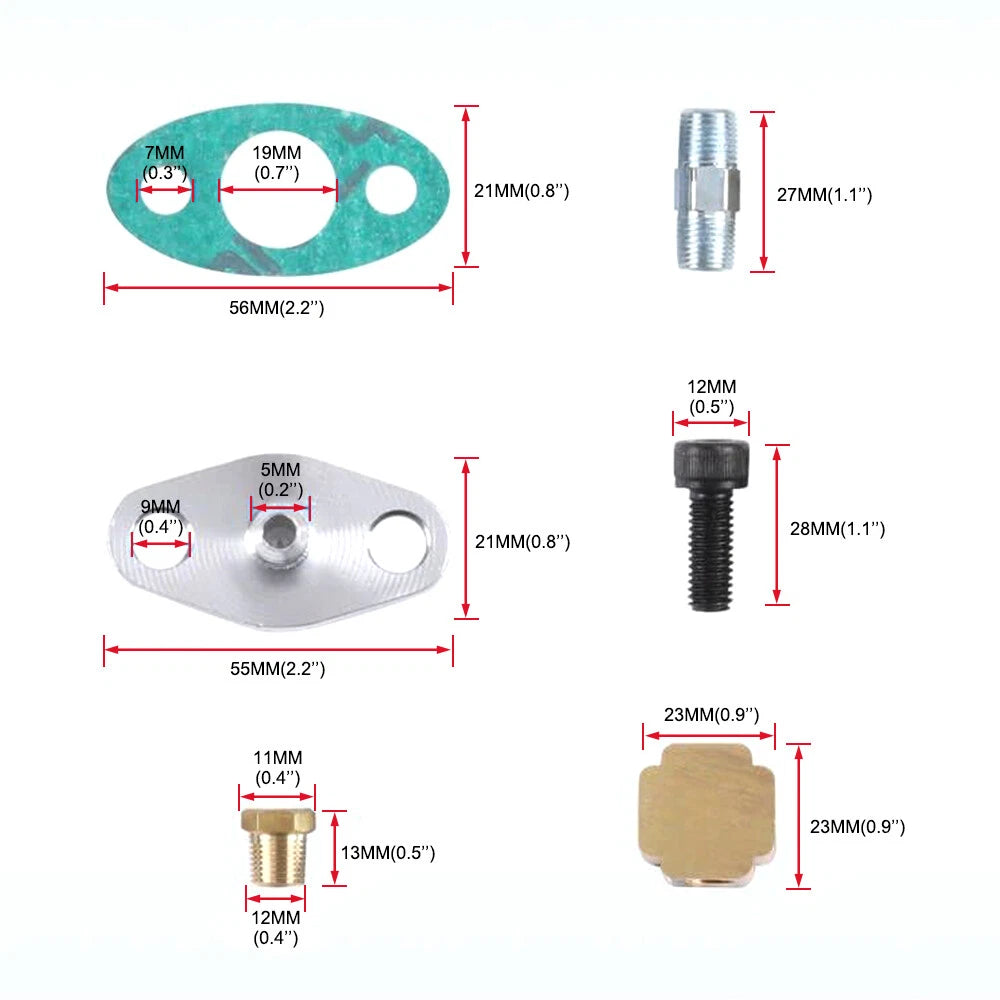 Oil Feed and Return Line Hose Kit for T3 T4 Turbocharger