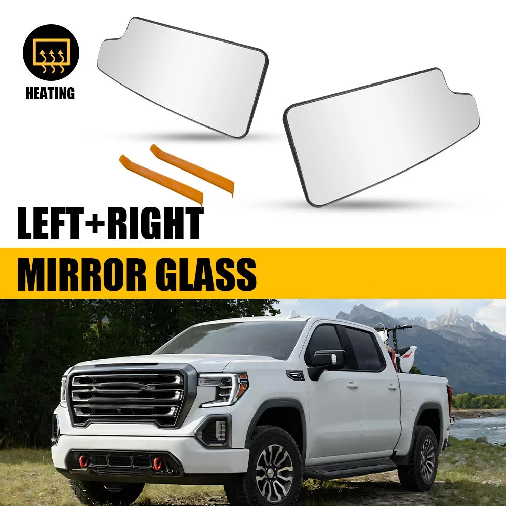 2X Heated Mirror Glass Set for Chevy Silverado 1500 2500HD 3500HD (2020–2021)