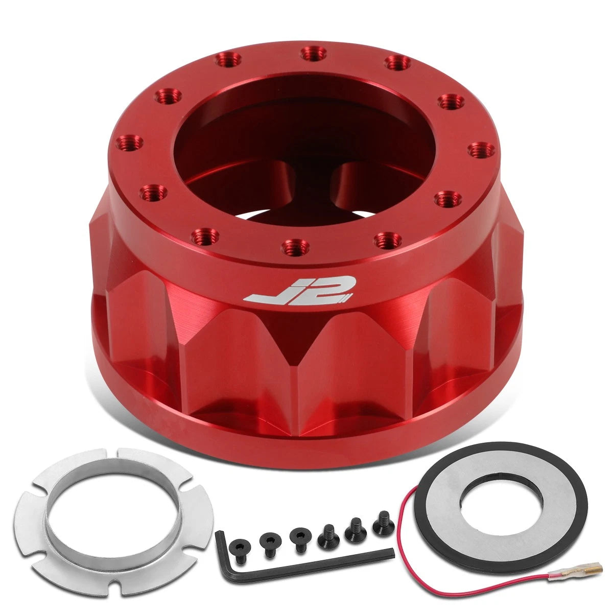 J2 2" 6-Bolt Anodized Aluminum Steering Wheel Hub Adapter for Nissan SUV