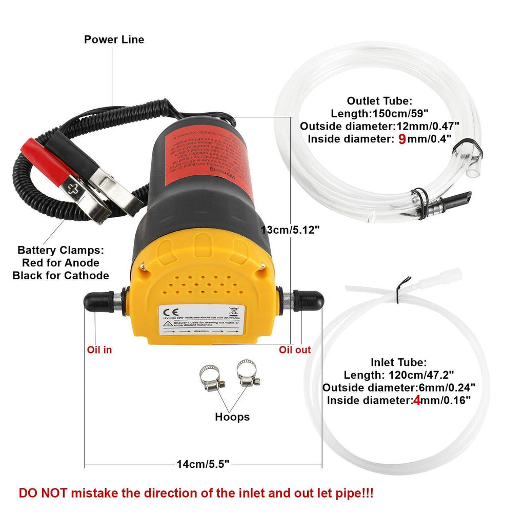 12V 60W Oil Change Pump for Diesel Fluid Transfer