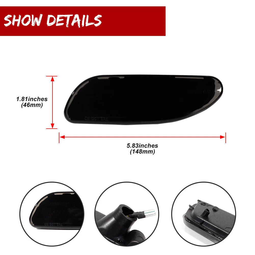 Smoked White LED Side Marker Light for Mercedes Benz W203 C-Class (2001–2007)