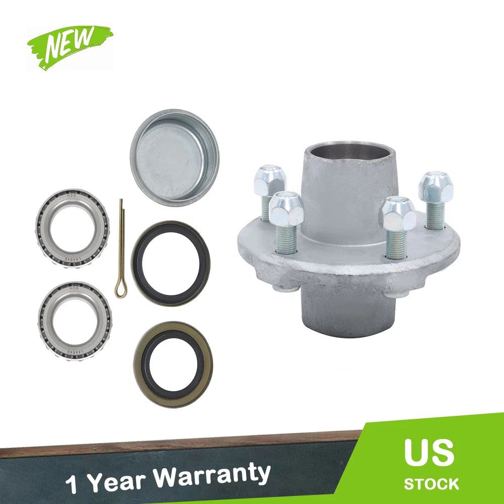 Set of 6 Galvanized Trailer Hub Kit for 2000 lbs Spindle (5 on 4.5")