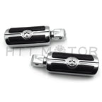 Chrome Gear Skull Footpegs for Suzuki Marauder 1600, Yamaha Virago 250 (2000–2005)