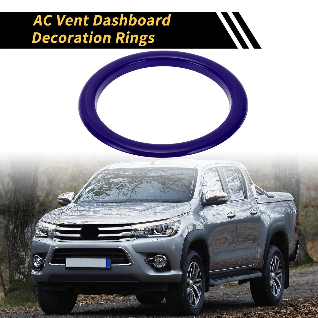 Set of 4 Blue AC Vent Dashboard Decoration Rings for Toyota Tundra (2014–2021)