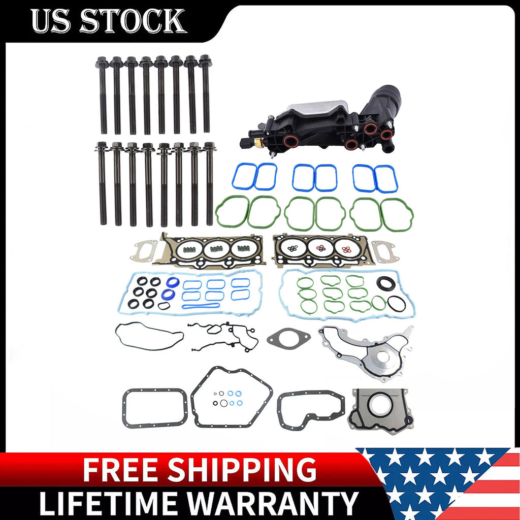 Full Gasket Set & Oil Filter Housing Adapter for Dodge Chrysler Jeep 3.6L (2011–2021)