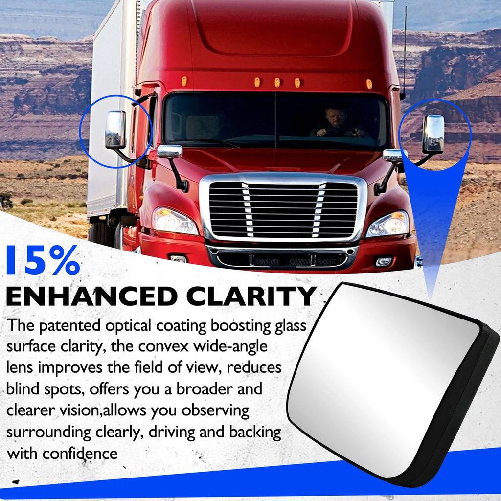 Hood Mirror Glass Convex for Freightliner Cascadia (2008–2017) Left/Right