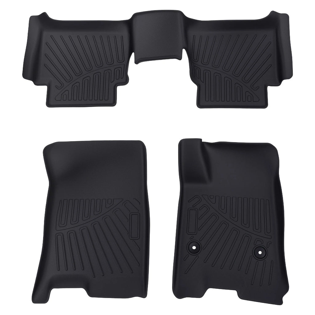 3X Front & Rear Floor Mats Liners for Chevy Colorado (2023–2025) Black Rubber