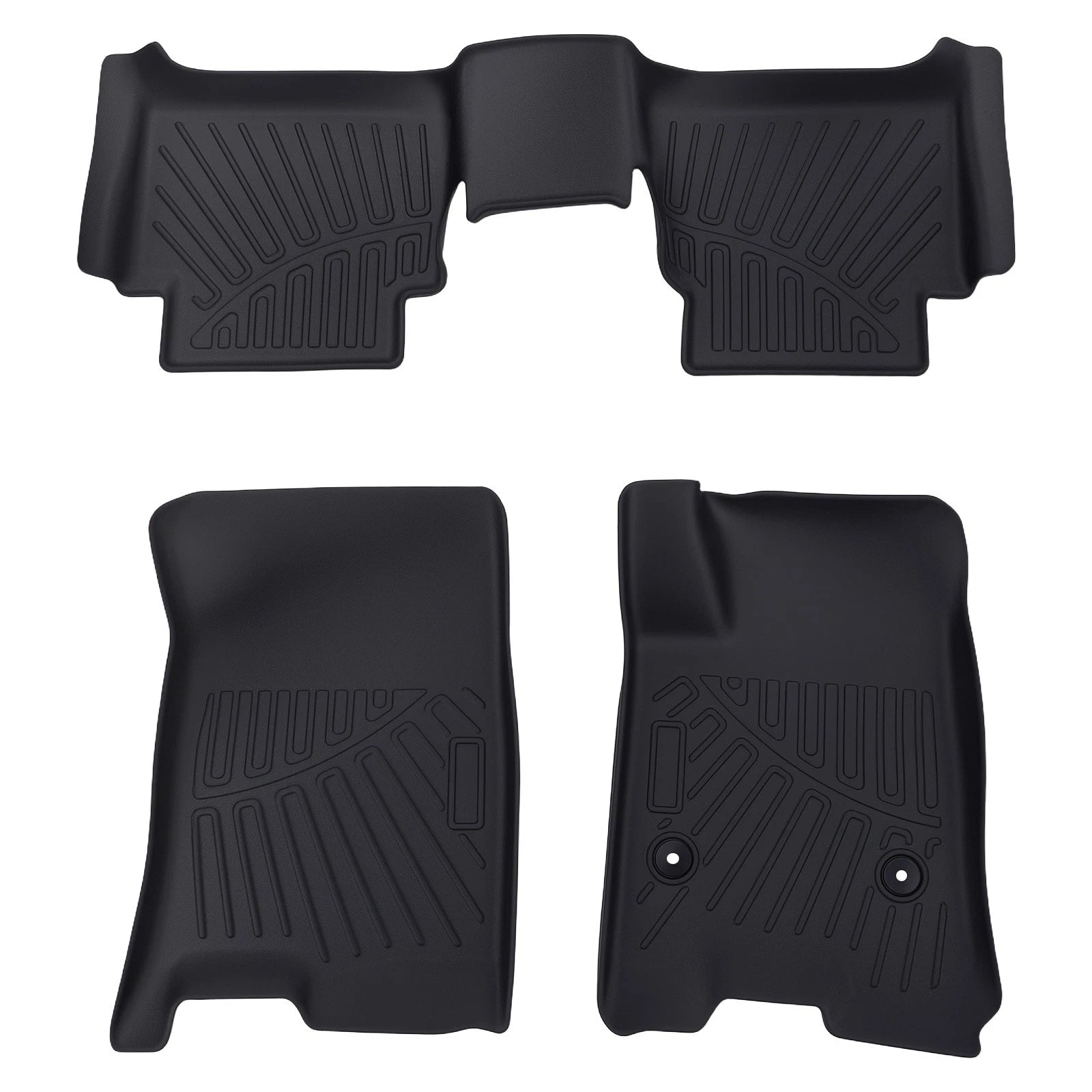 3X Front & Rear Floor Mats Liners for Chevy Colorado (2023–2025) Black Rubber