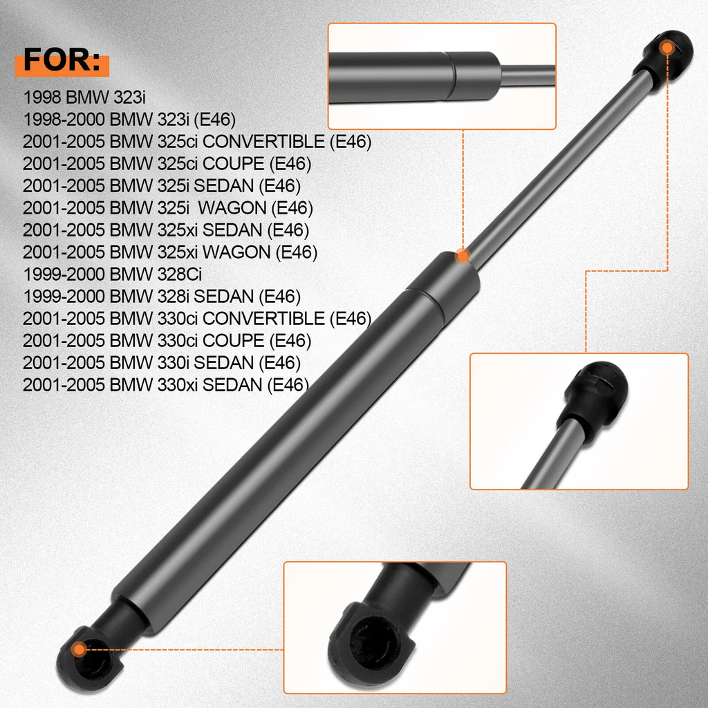 2X Front Hood Lift Supports for BMW E46 3 Series (1998-2006)