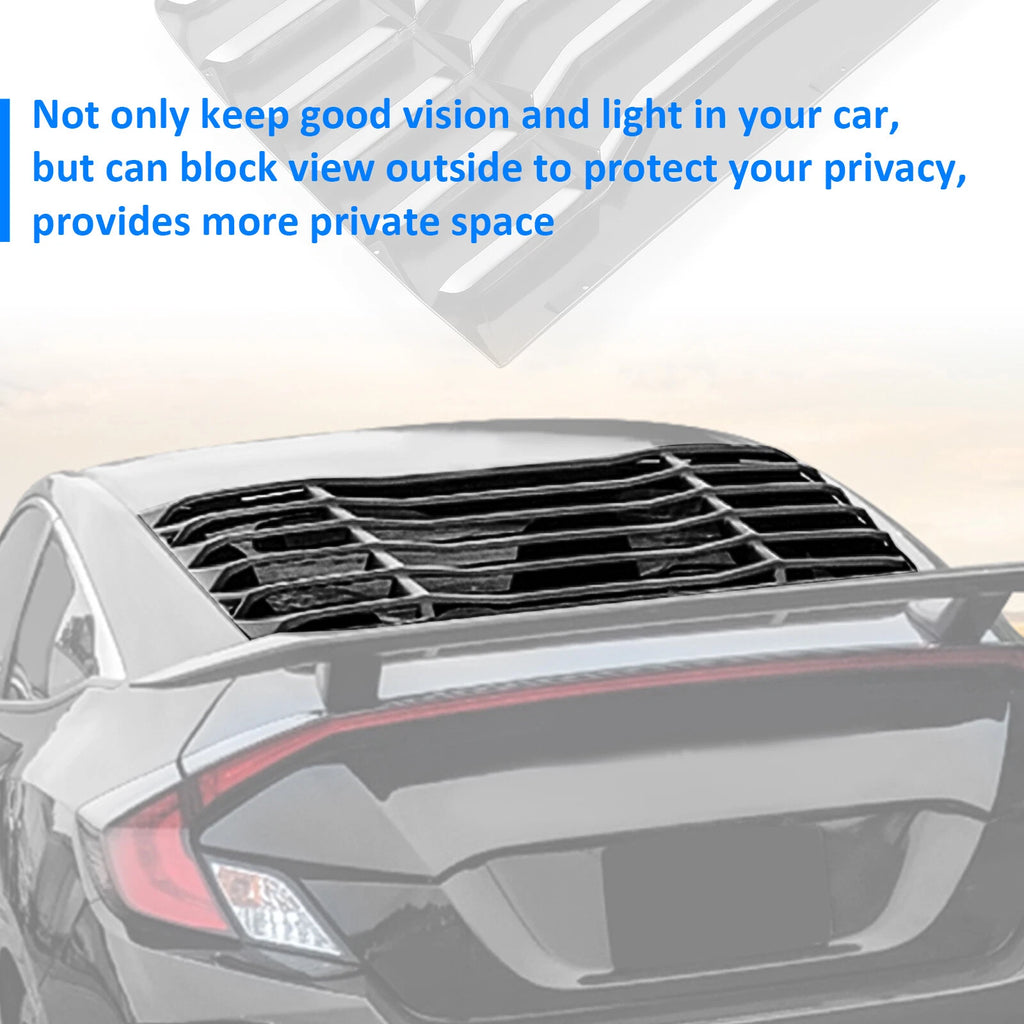 Rear Window Louver Sun Shade Cover for Honda Civic 2DR (2016-2020)