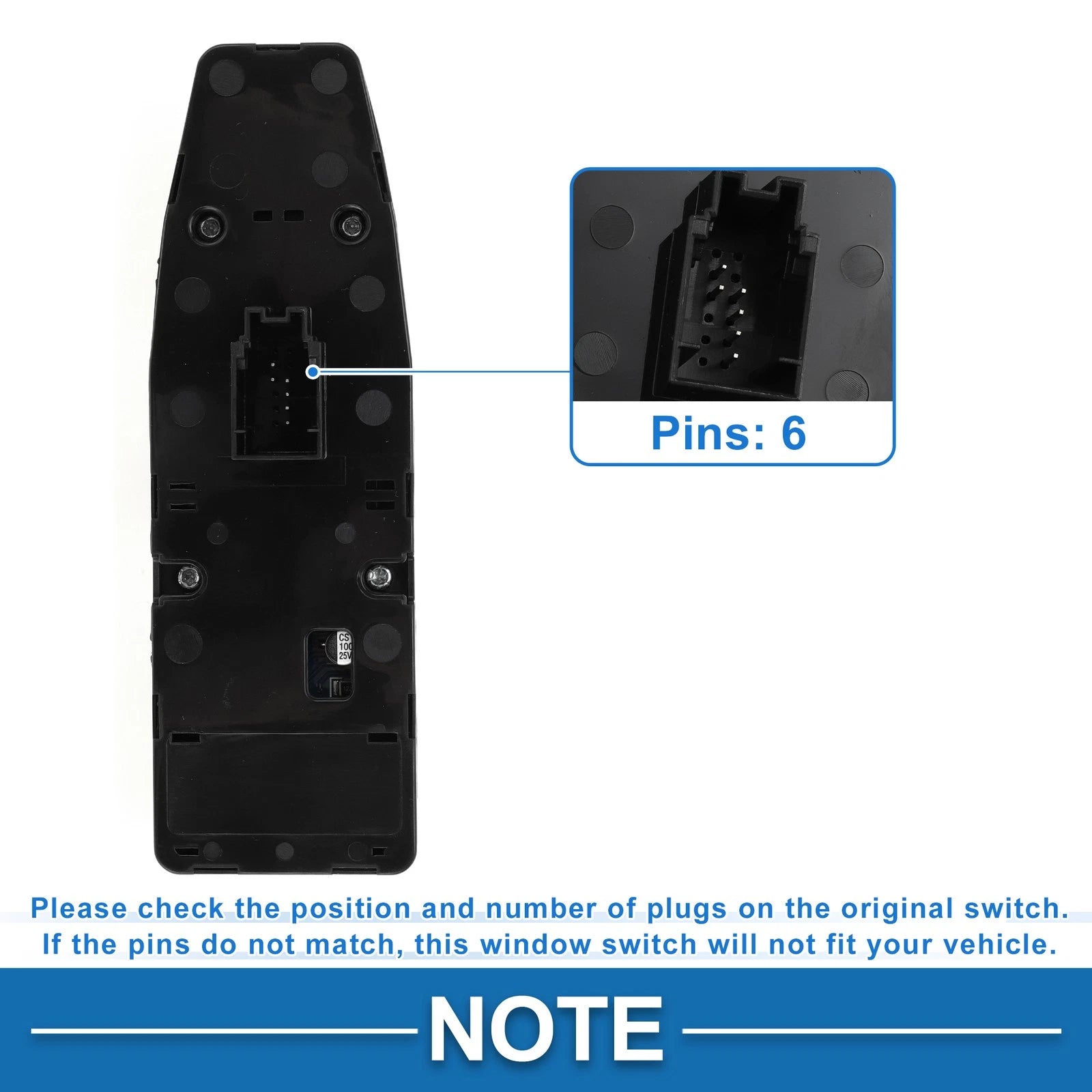 Power Window Switch for BMW 740i 750i 750Li 760Li (2011–2015) No. 61319241915