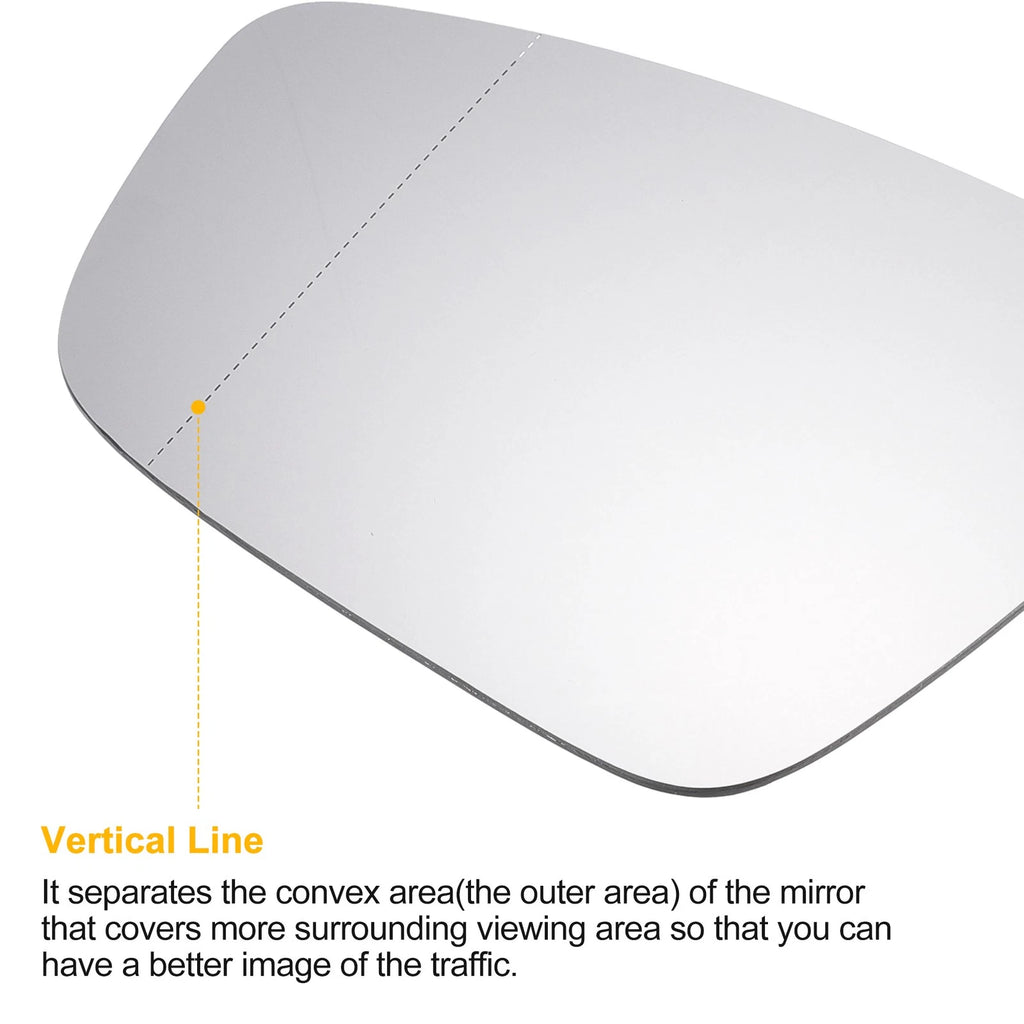 Left Side Heated White Mirror Glass for Volkswagen Beetle Jetta 