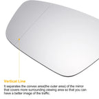 Left Side Heated White Mirror Glass for Volkswagen Beetle Jetta 