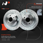 Set of 2 Rear Drilled Brake Rotors & Ceramic Pads for Ford Fusion (2013–2020)