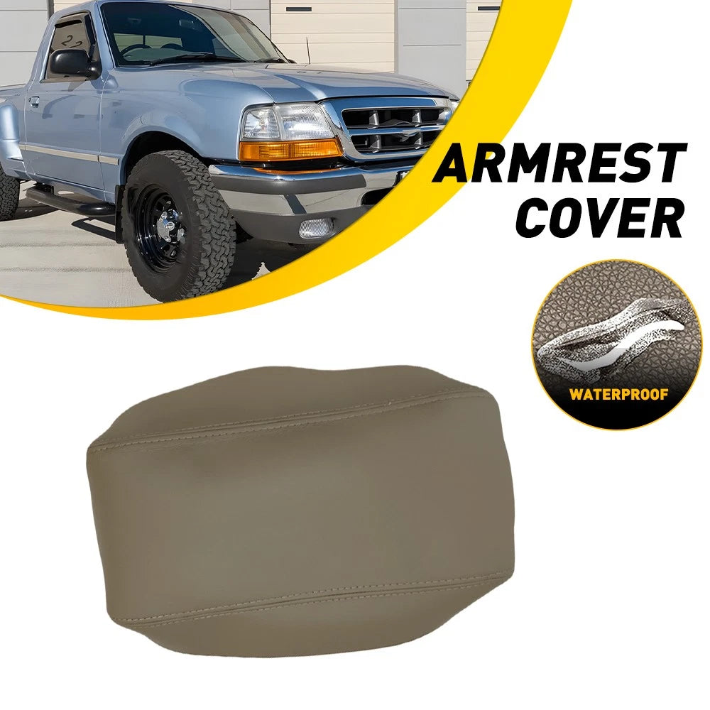 Center Console Lid Armrest Cover for Ford Ranger (1998–2004) EPY, Beige Leather