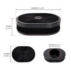 12" Oval Full Finned Air Cleaner Washable Filter for Carburetors (5-1/8")
