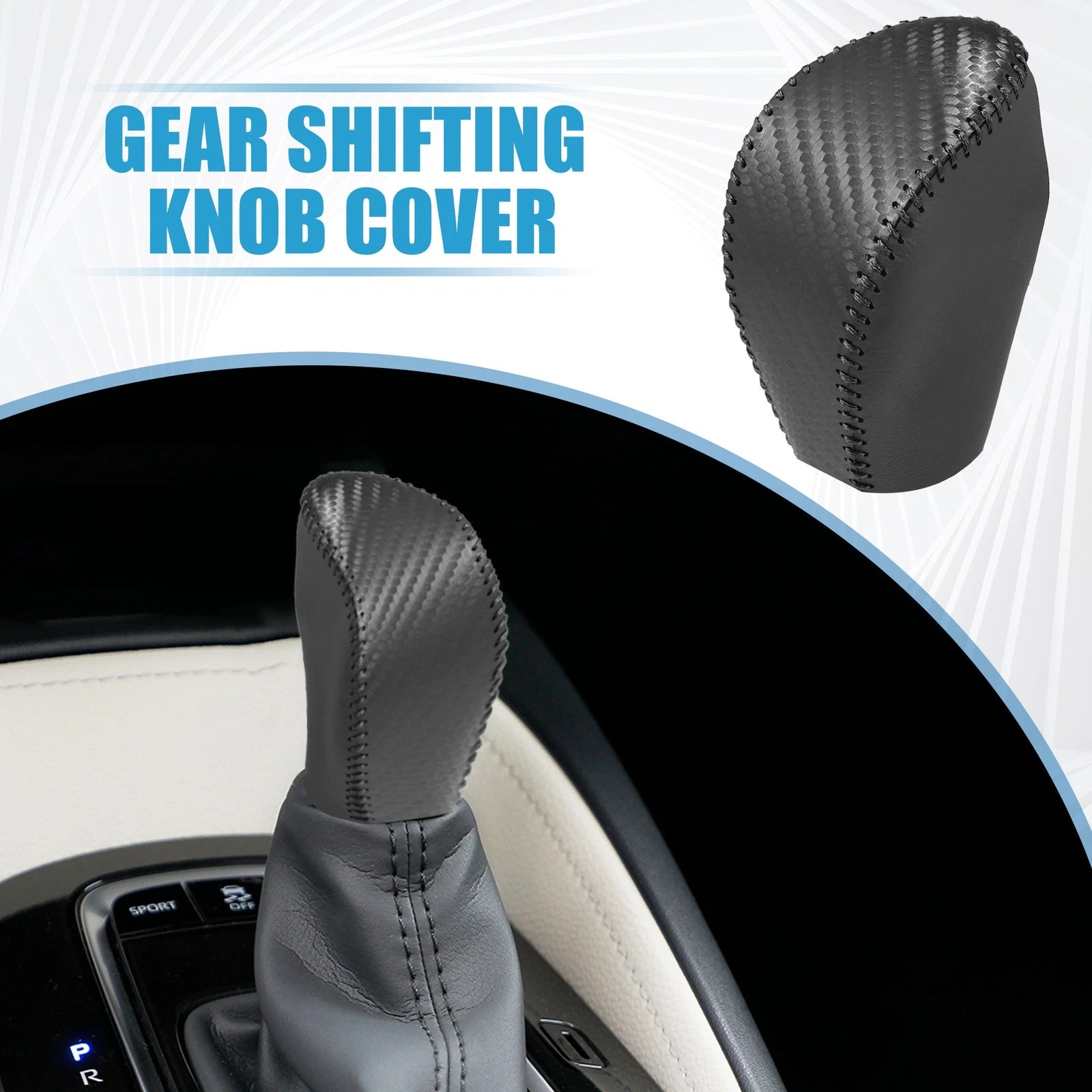 Gear Shifting Knob Cover for Nissan Rogue (2014–2016) Faux Leather Black