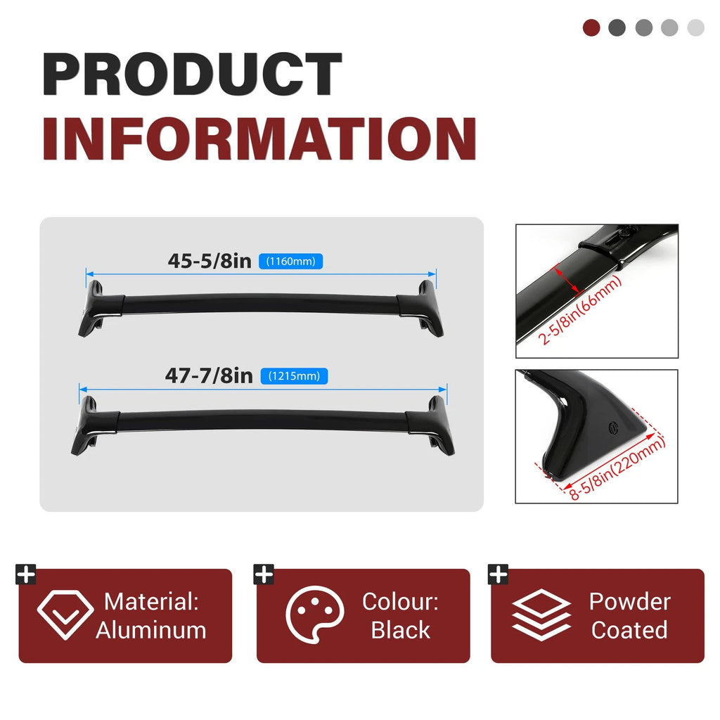 Set of 2 Cross Bars for Lexus RX350 RX450H (2016–2022) Roof Rack Rails