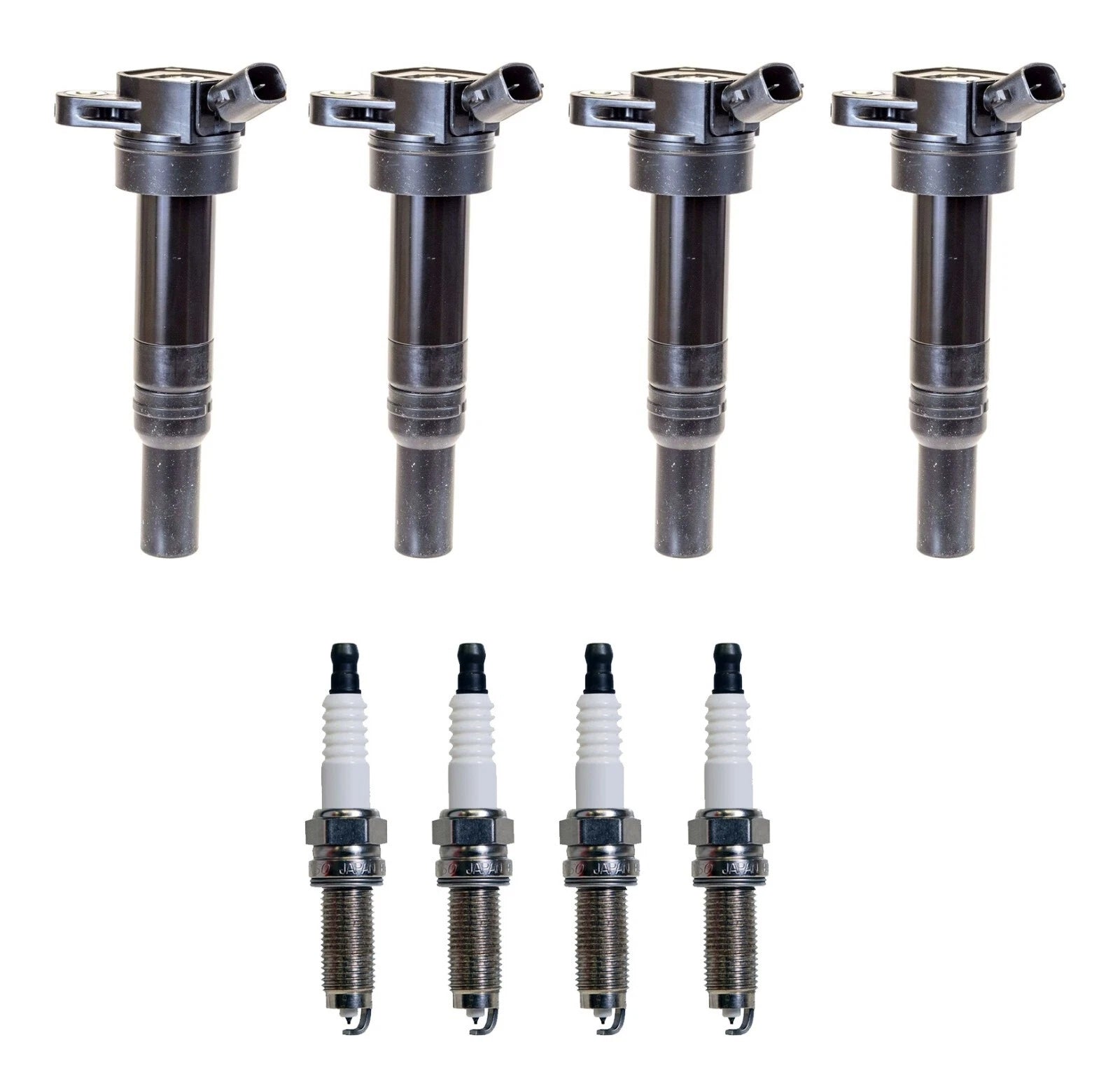 Set of 4 Ignition Coils & Spark Plugs for Kia Hyundai (Denso)
