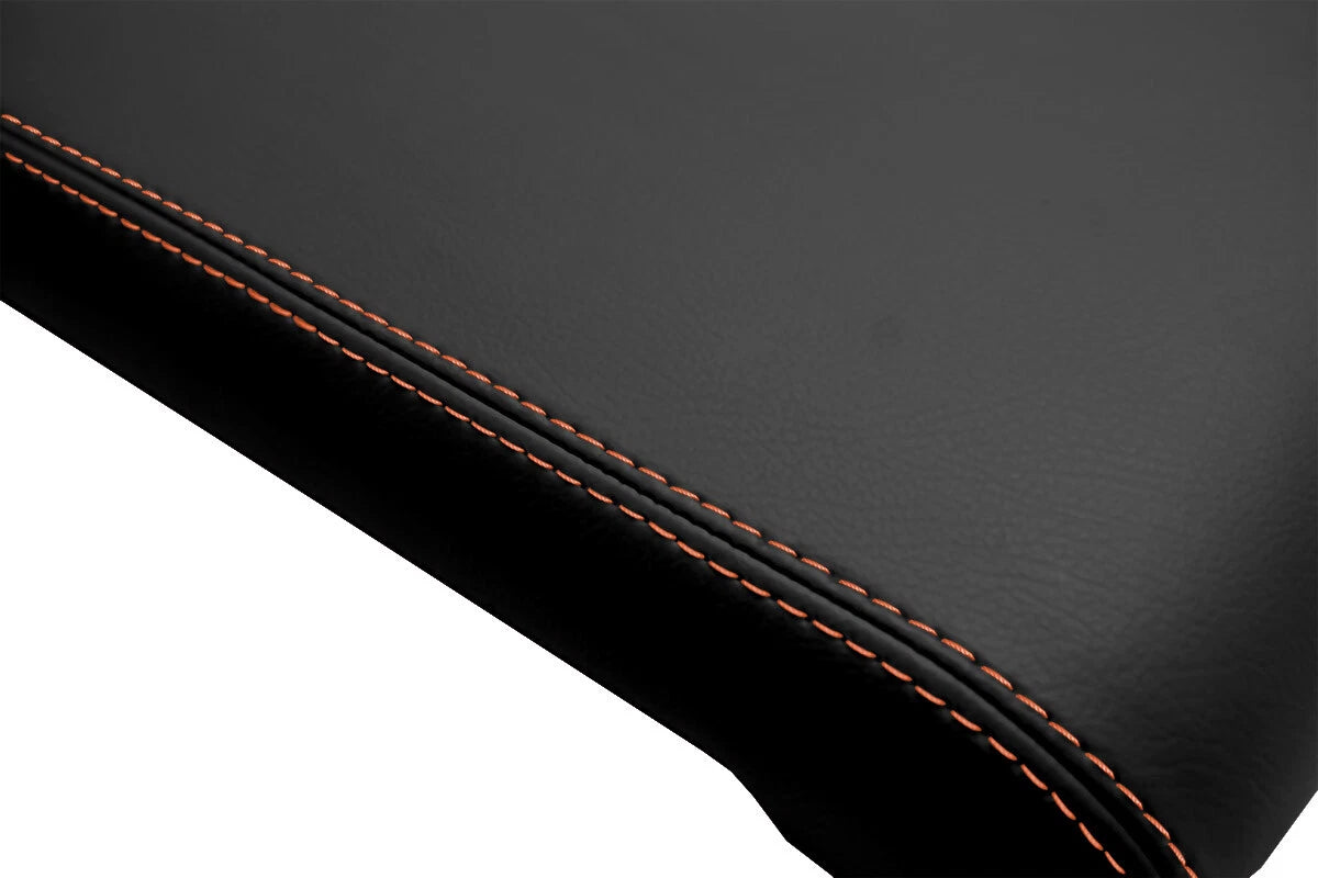 Leather Console Lid Armrest Cover for Chevrolet Colorado (2015–2022) Orange Stitch
