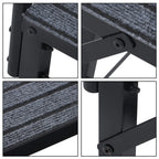 Heavy Duty Steel Mobile Home Steps for RV with Handrails (3 Tier)