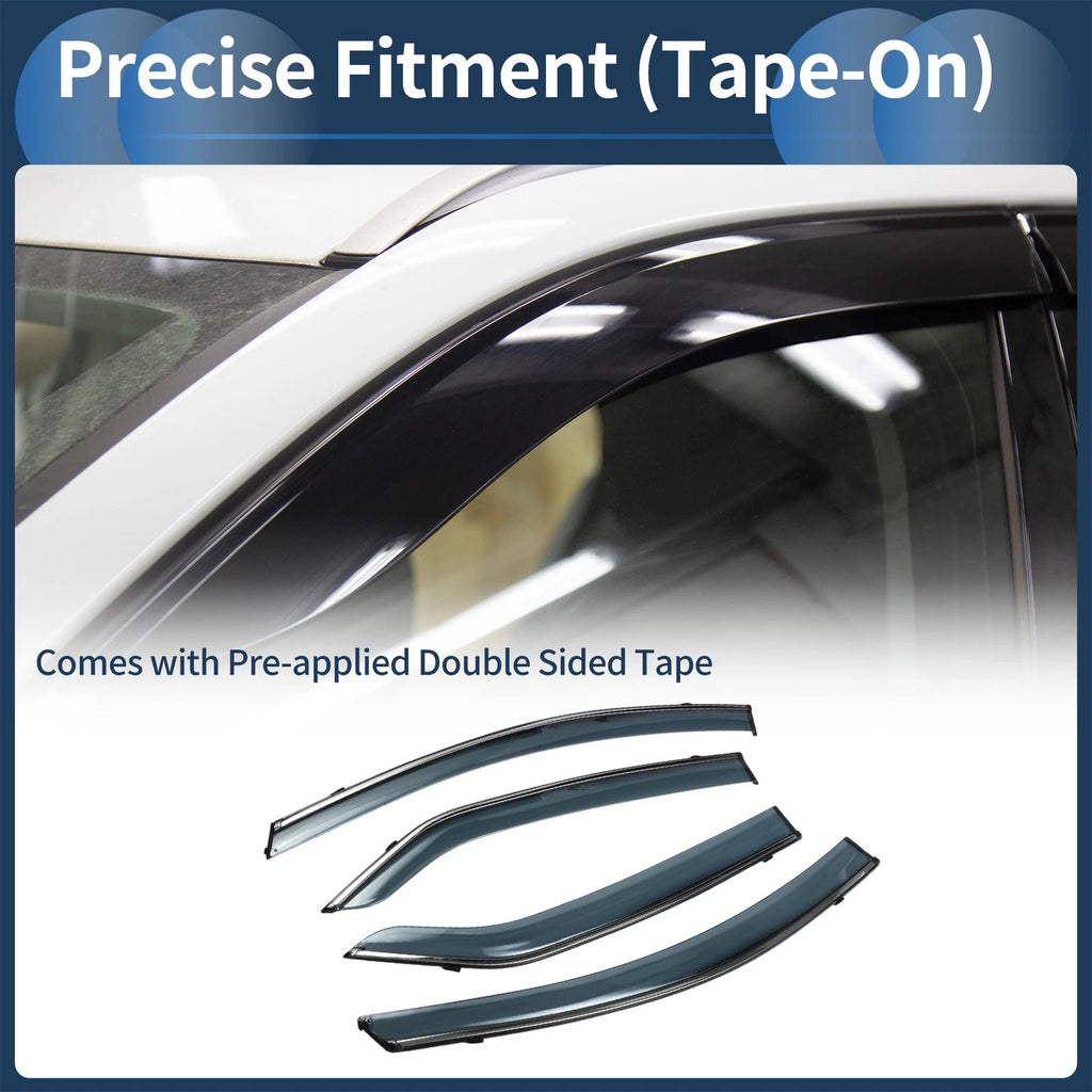 Window Deflectors for Toyota Corolla (2014–2018) - Side Window Vent Visors Black