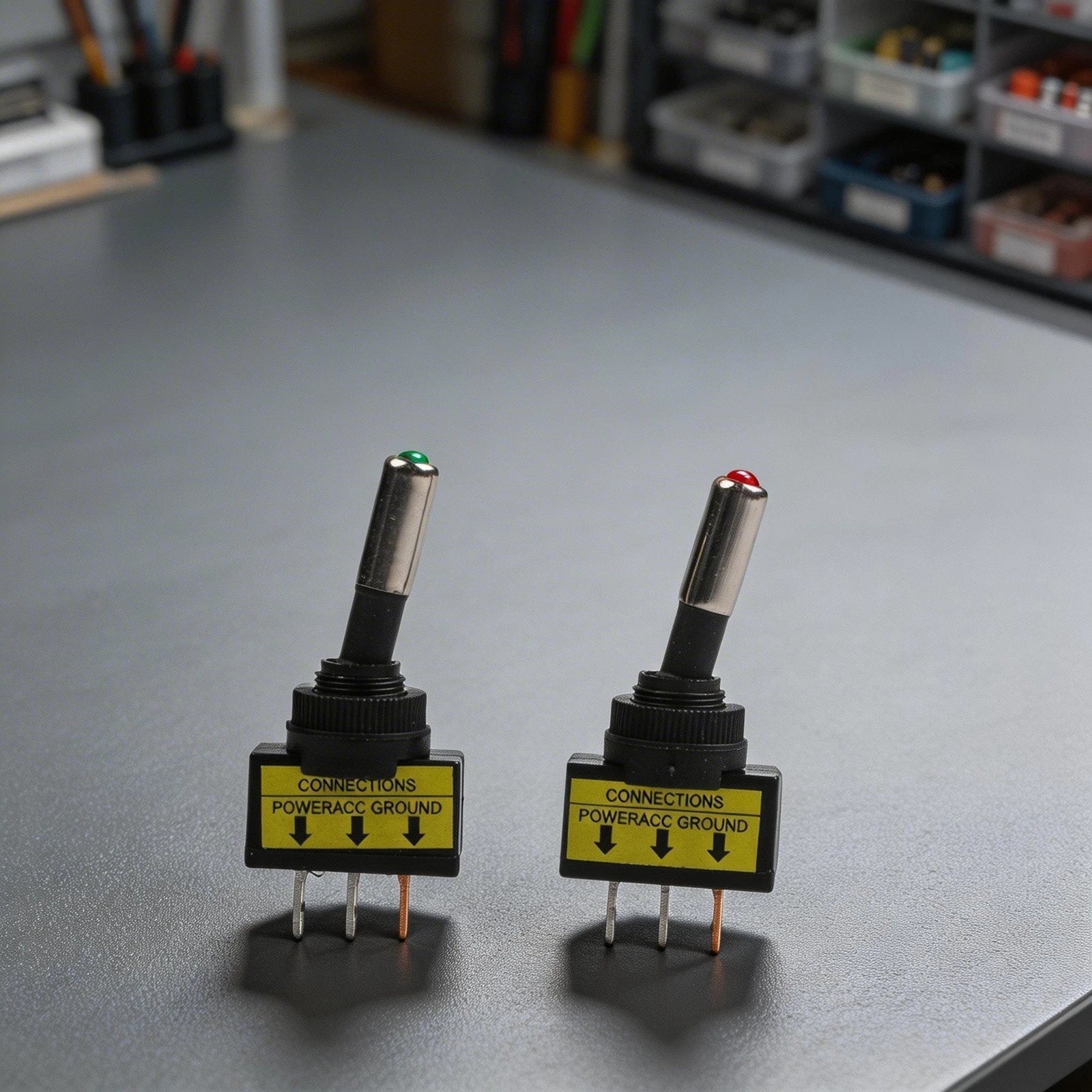 2X 12mm Toggle Switch SPST 3Pin LED On Off for Automotive (12V 20A)