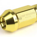 20 PCS Open End M12x1.5 50mm Tall Gold Aluminum Lug Nuts + Adapter