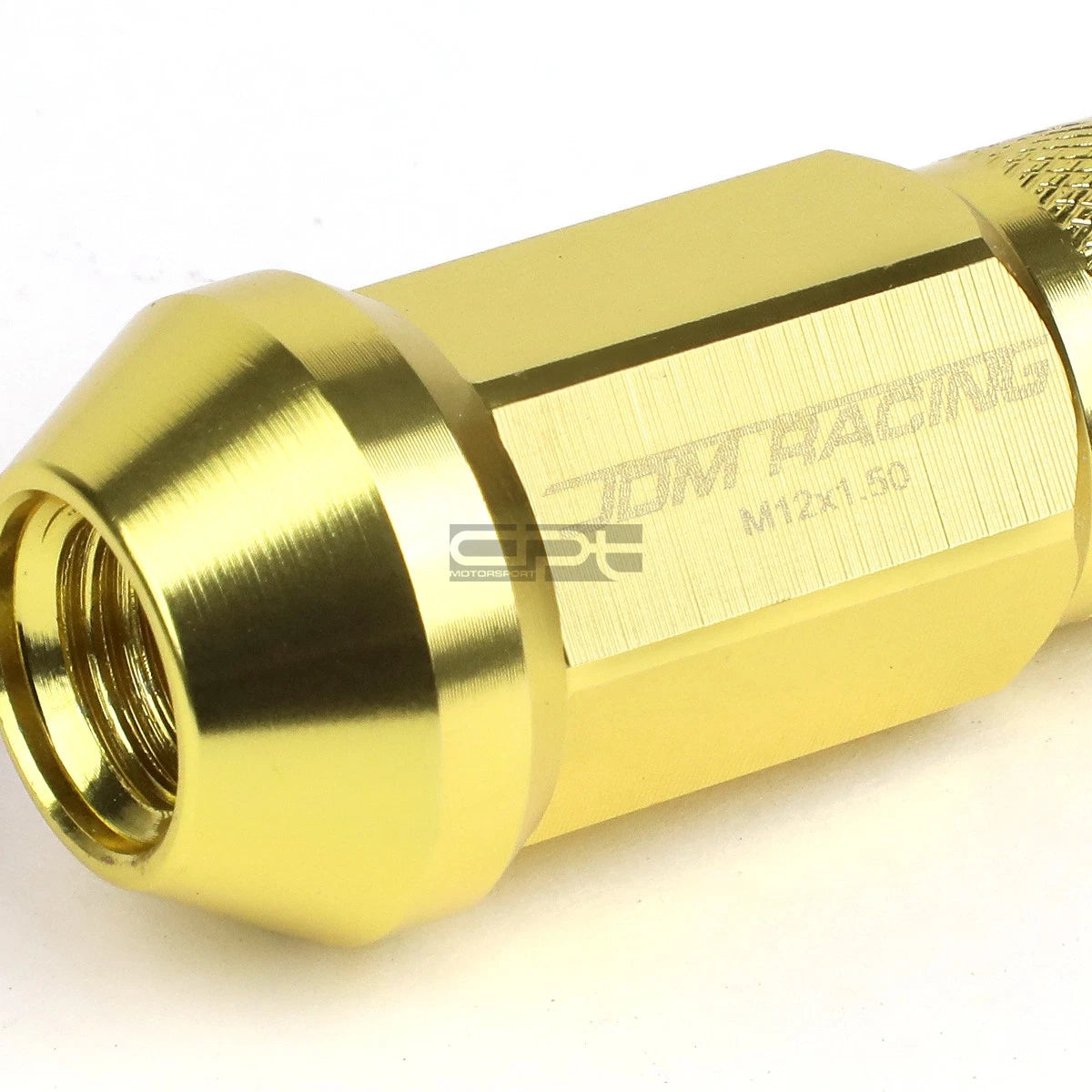 20 PCS Open End M12x1.5 50mm Tall Gold Aluminum Lug Nuts + Adapter
