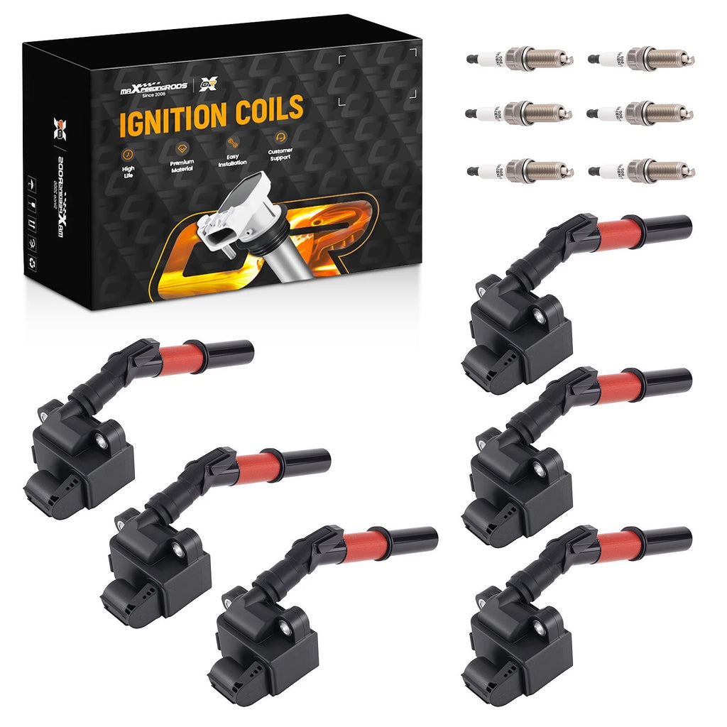 6X Ignition Coil & Spark Plug for Mercedes ML350 (2012–2015)