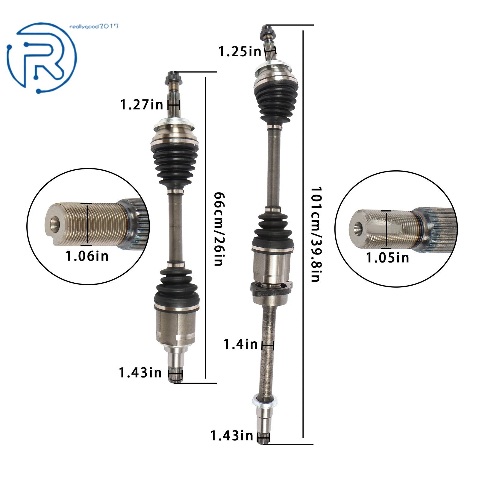 Front Left + Right CV Axle Assembly for Scion TC (2011–2016)