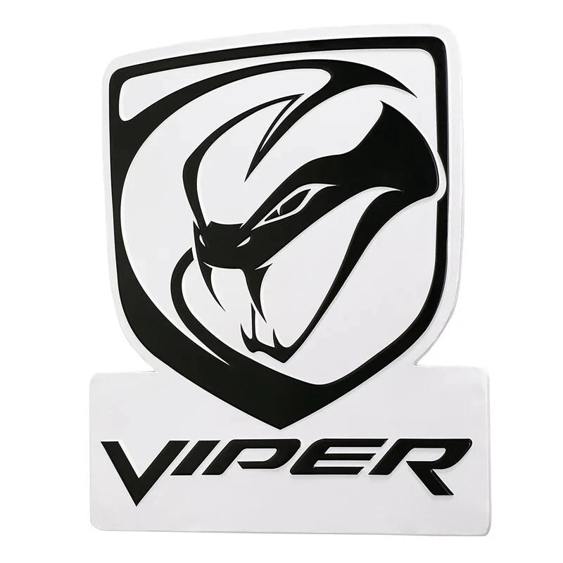 Dodge Viper Embossed Metal Wall Sign for Man Cave (15.5" x 16.25")
