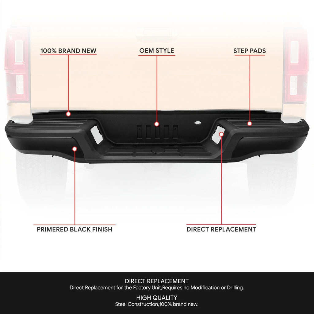 Rear Bumper Assembly for Ford Ranger (2019–2023) - Black, Towing Package