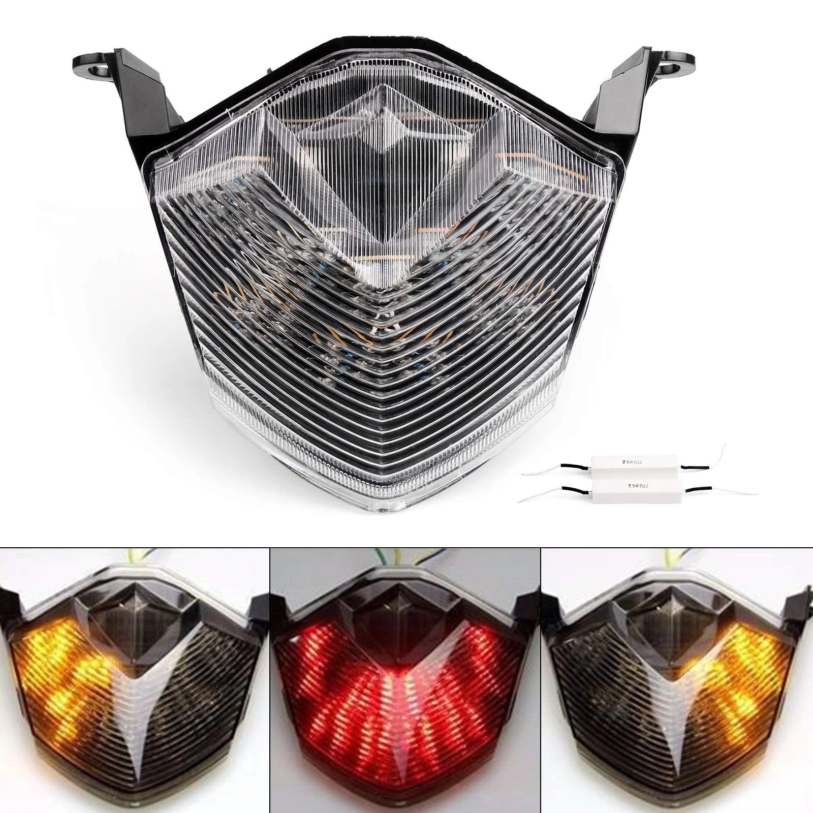 LED Tail Light with Integrated Turn Signals for Kawasaki Z750 Z1000 ZX6R ZX10R (2004–2023)