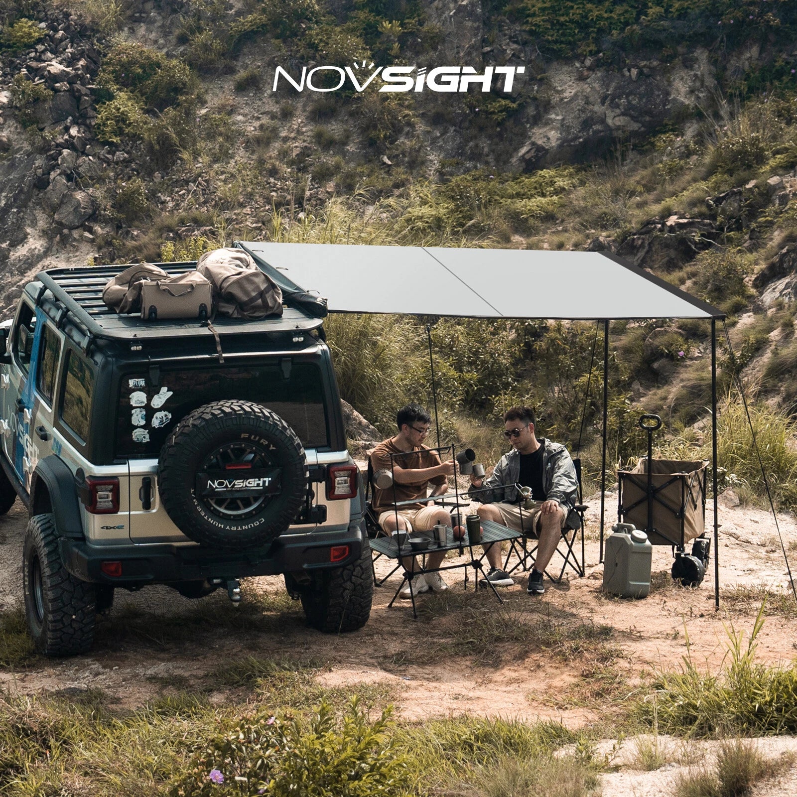 5.2x8.2' Car Side Awning for SUV Rooftop Tent (NOVSIGHT)