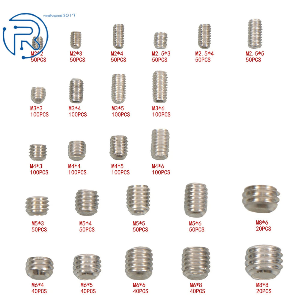 Set of 1500 Stainless Steel Fully Threaded Hex Socket Screws