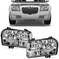 Pair Replacement Halogen Headlights for Chrysler 300 (2005–2010) Chrome