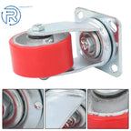 Set of 4 Red 4-Inch Tilt Casters Wheels for Trolley (2800 lbs Capacity)