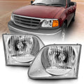 Chrome Clear Lens Crystal Headlight Set for 1997-2003 Ford F-150