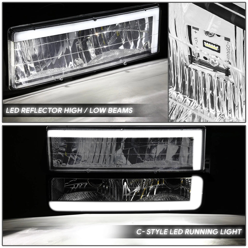 C-LED Headlight + Bumper Signal + Corner Lamps for Chevy C/K (1994–2000)