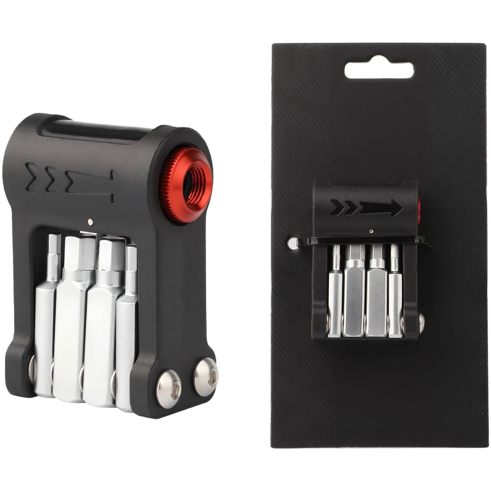 9-in-1 Bike Repair Multi Tool with Inflation Nozzle for Quick Tire Repairs